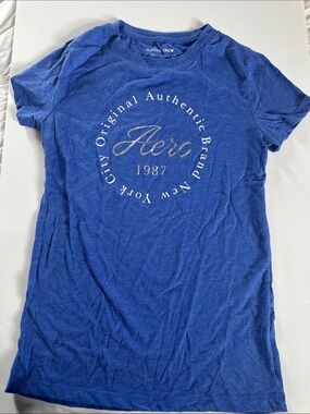 Aeropostale Blue 'Aero 1987' Short Sleeve Graphic Tee
